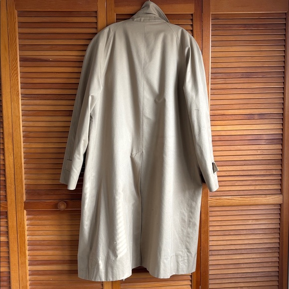 Vintage Burberry Overcoat Mens Tan Novacheck Plaid Long Checkered Trench SZ 46 - Picture 3 of 16